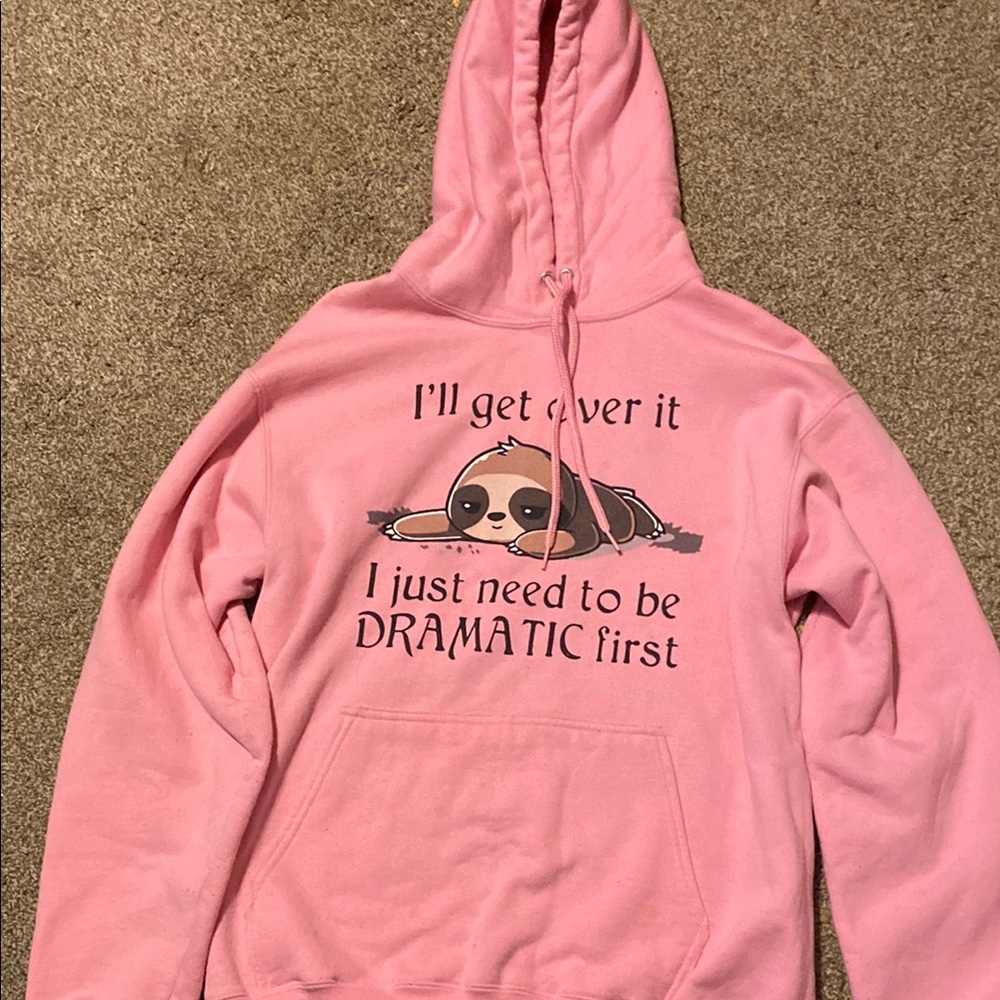 Pink Sloth Graphic Hoodie